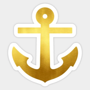 SHINY GOLD ANCHOR Sticker